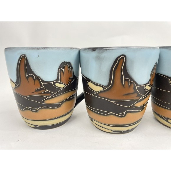 Tabletops Gallery Hand Painted SOUTHWEST Mug Set Of 4 - Picture 8 of 16